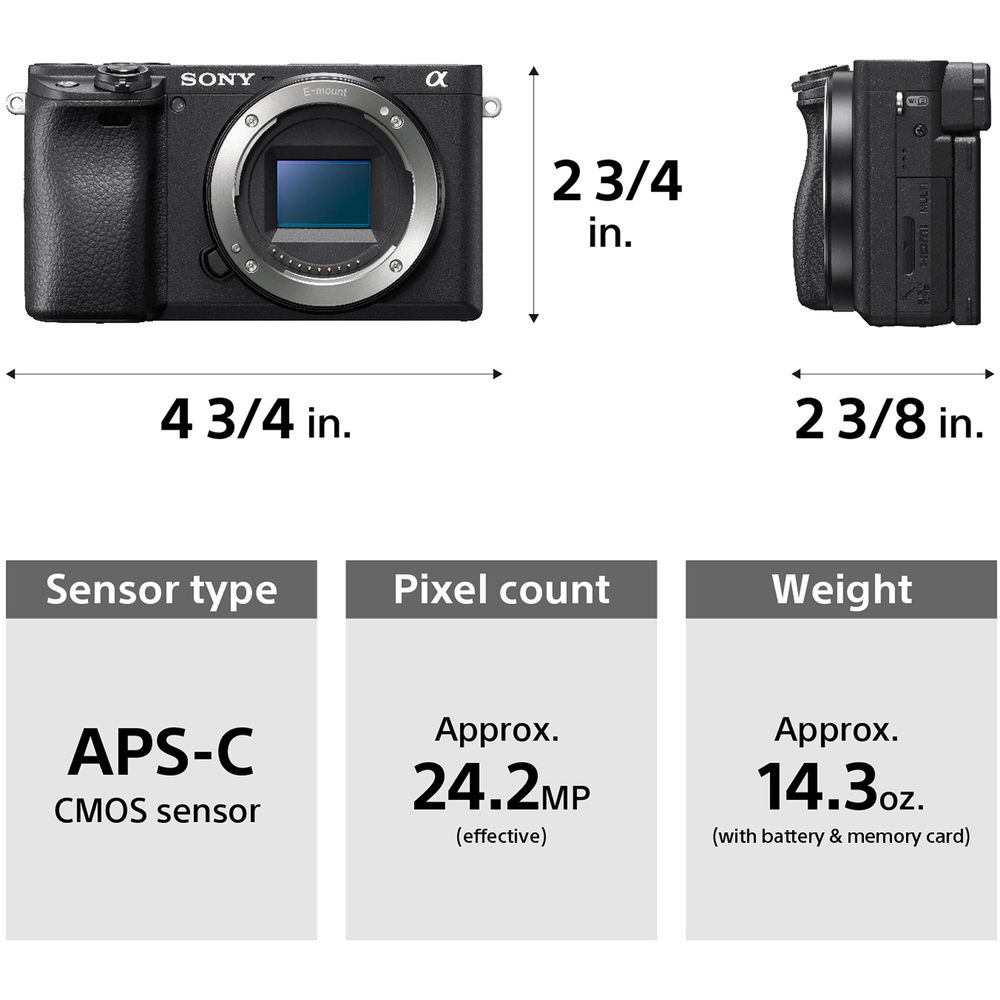 Sony Alpha a6400 6400 ILCE6400L/B α6400 E-mount camera with APS-C Sensor +  16-50mm Power Zoom Lens sony A6400 16-50mm Lens Kit - AliExpress
