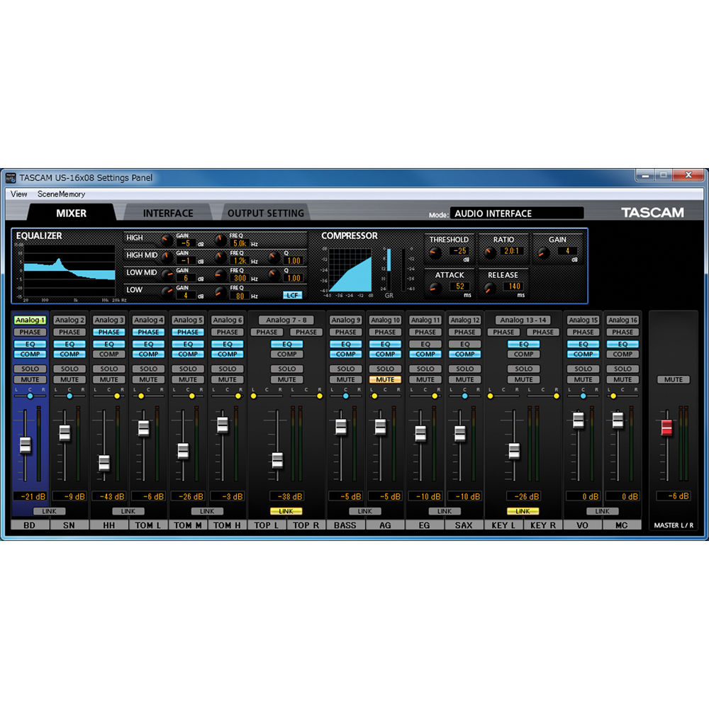 TASCAM US-16x08 USB Audio/MIDI Interface