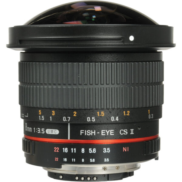 Samyang 8mm f/3.5 HD Fisheye Lens with AE Chip and Removable Hood 
