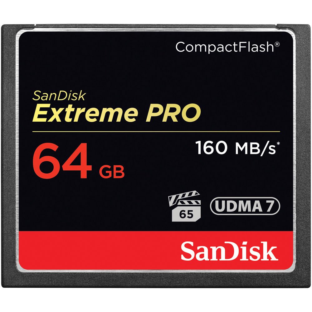 SanDisk 64GB Extreme Pro CompactFlash Memory Card (160MB/s) - GP Pro