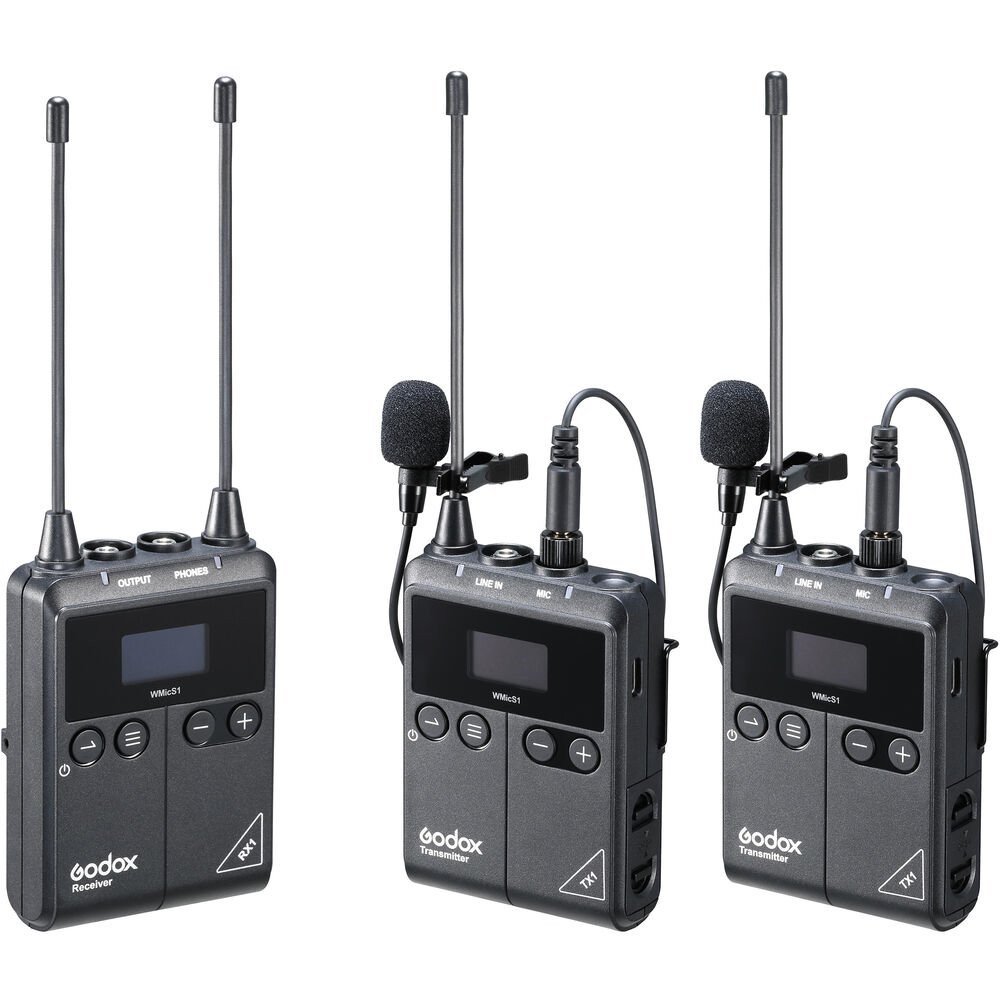 Godox WMicS1 Kit 2 Two Person Camera Mount Wireless Microphone