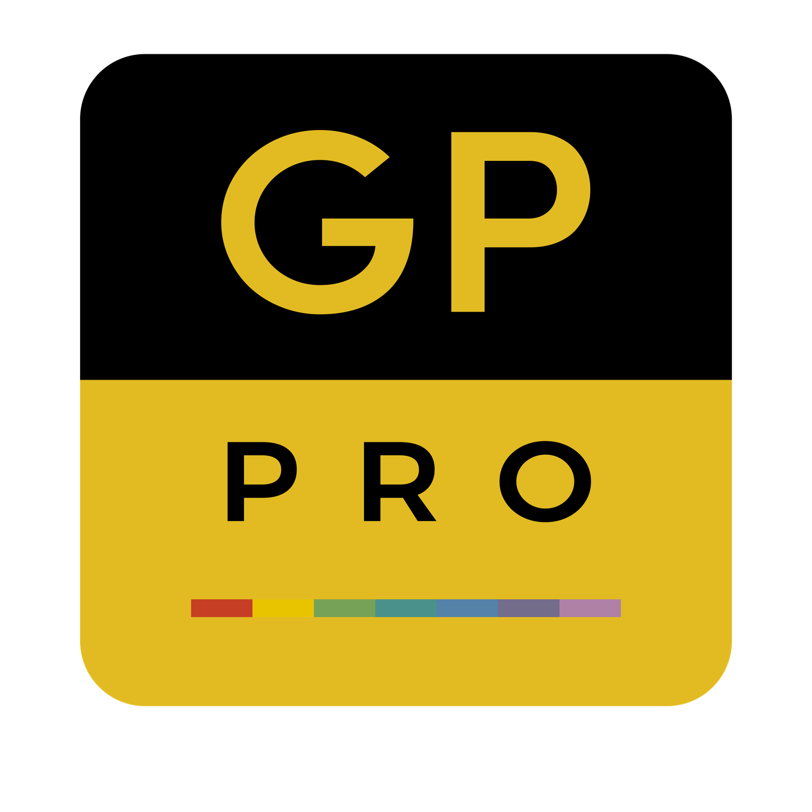 GP PRO LOGO A unit of Golu Photos white