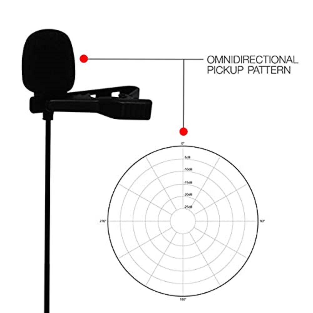 JBL Commercial CSLM30B Omnidirectional Lavalier Microphone