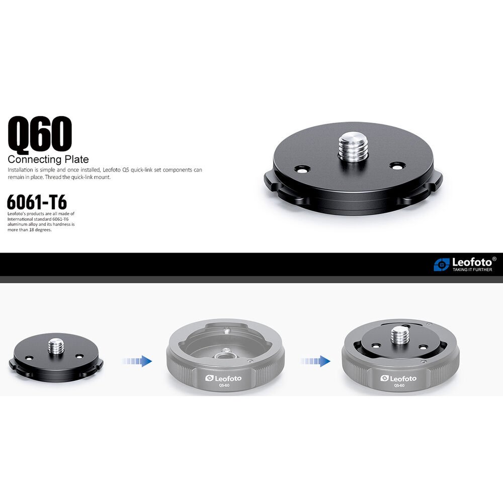 Leofoto QS-60 Quick-Link Tripod Head Quick Release Set (