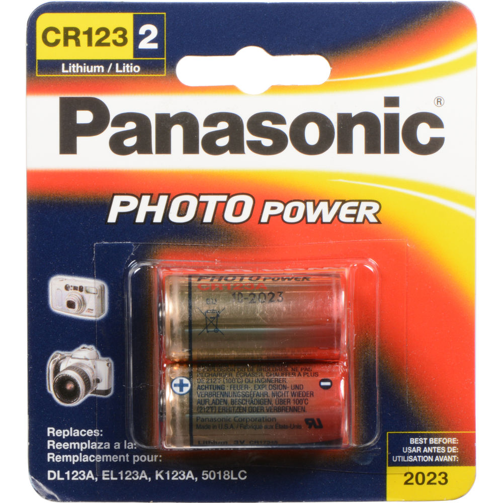 Panasonic CR123A Lithium Batteries (3V, 2-Pack)