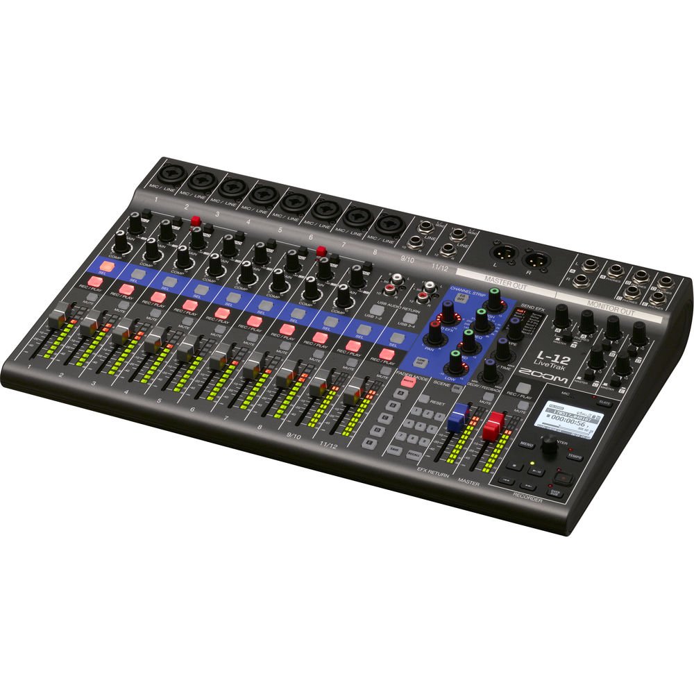 L-12 4 Zoom LiveTrak L-12 - 12-Channel Digital Mixer & Multitrack Recorder