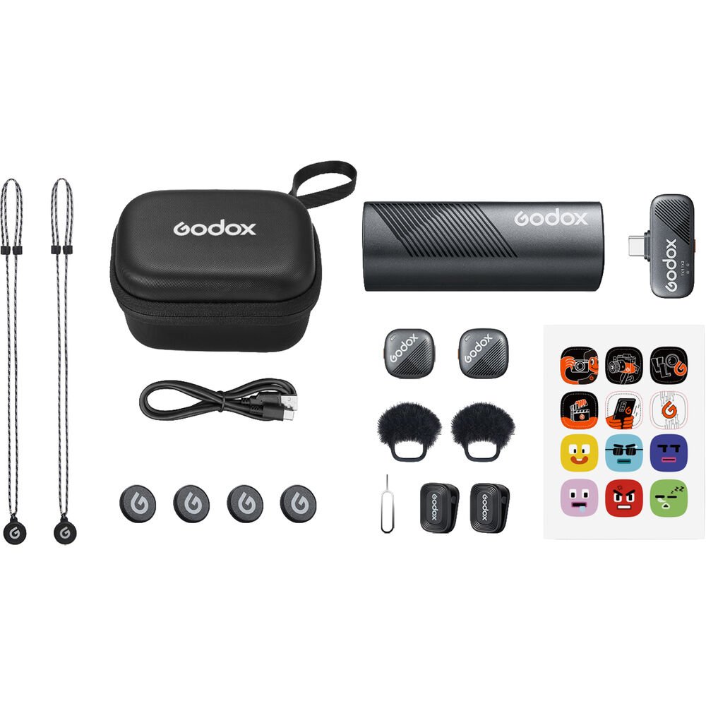 Cube-S 2 1 Godox Cube-S 2-Person Wireless Microphone System with USB-C Connector for Mobile Devices (2.4 GHz)