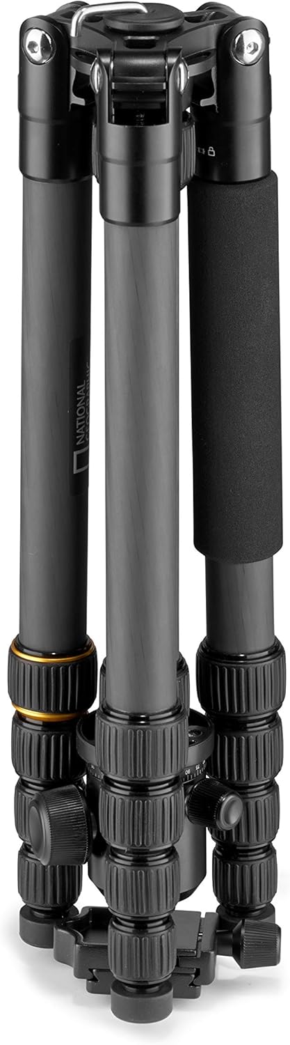 National Geographic (NGR004TCF) Travel Photo Tripod Kit with Monopod, Carbon Fibre, 5-Section Legs