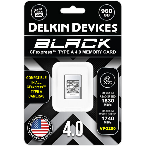 Delkin Devices 960GB BLACK CFexpress Type A 4.0 Memory Card