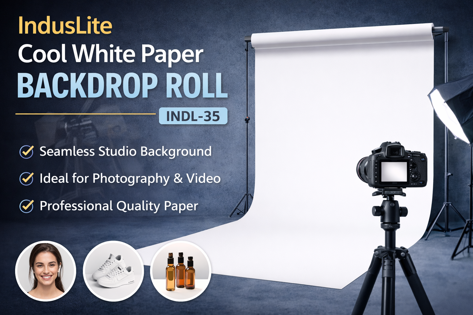 IndusLite Cool White Paper Backdrop Roll (INDL-35)