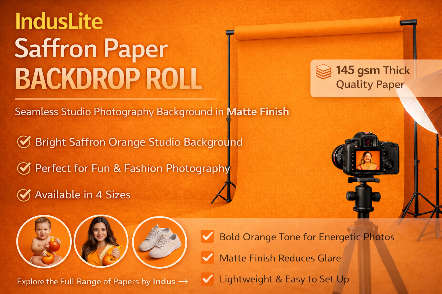 IndusLite Saffron Paper Backdrop Roll (INDL-07) 