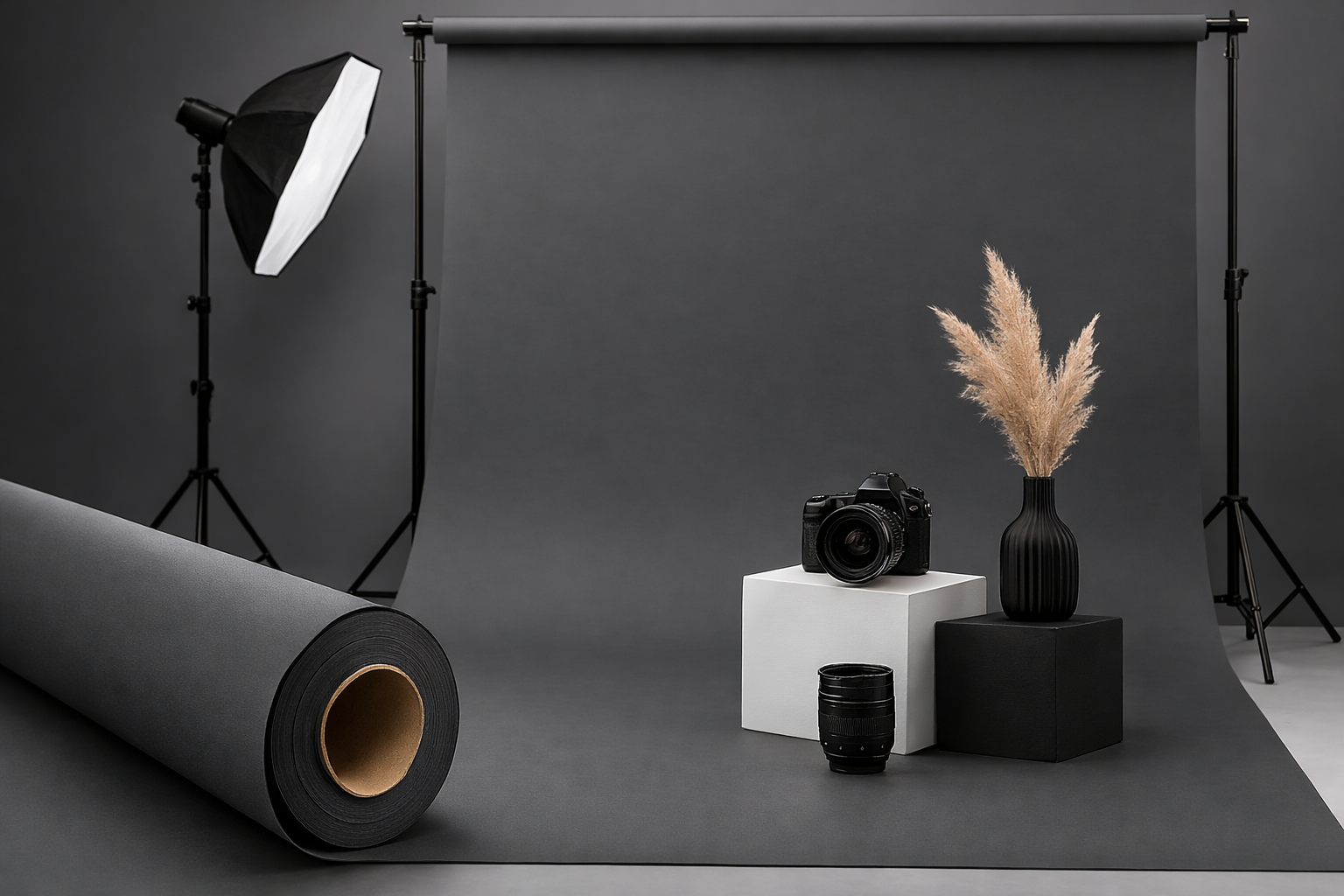 IndusLite Dark Gray Paper Backdrop Roll (INDL-16) 