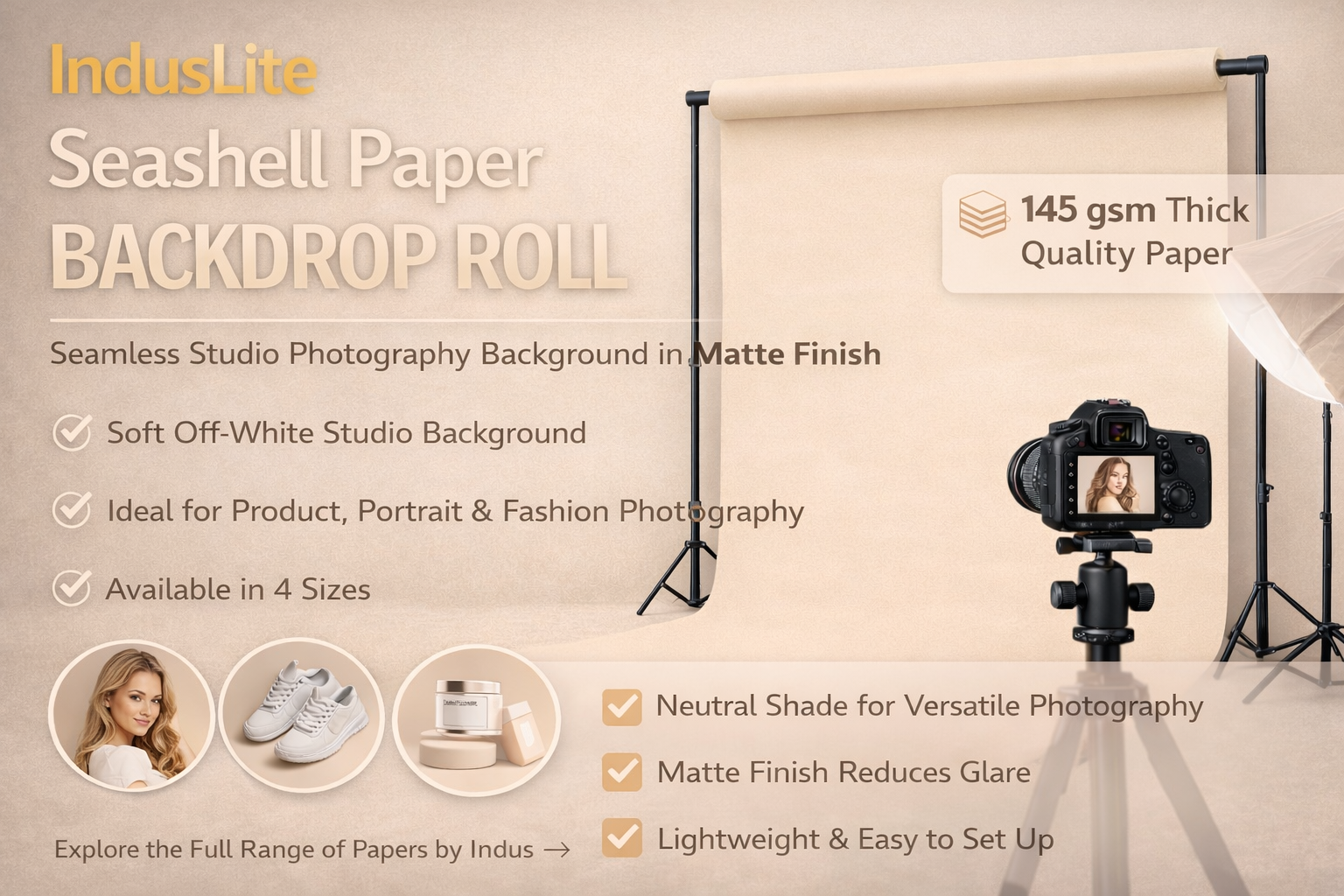 IndusLite Seashell Paper Backdrop Roll (INDL-10)