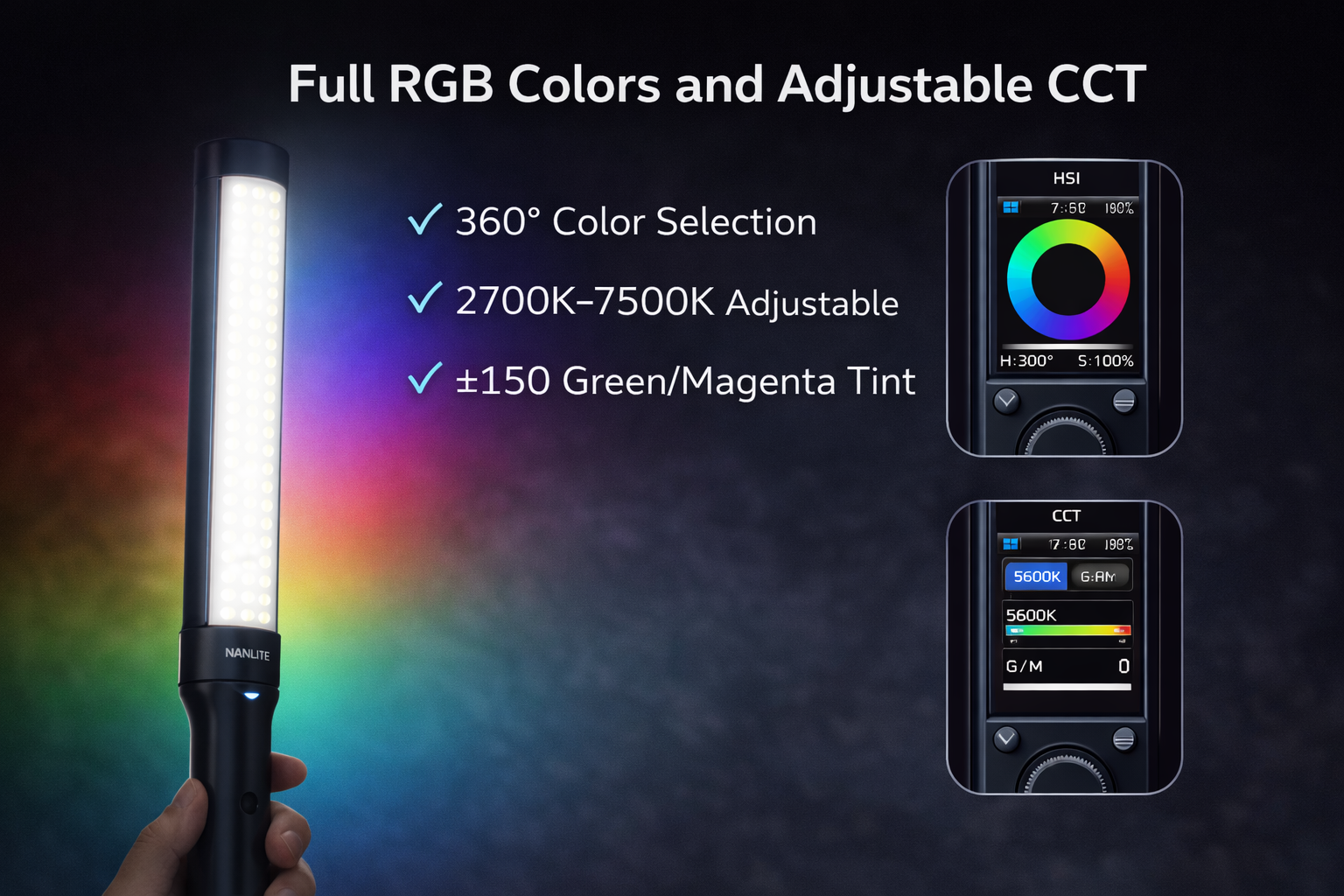 Nanlite wand RGB LED Light (1.6', Midnight Blue)