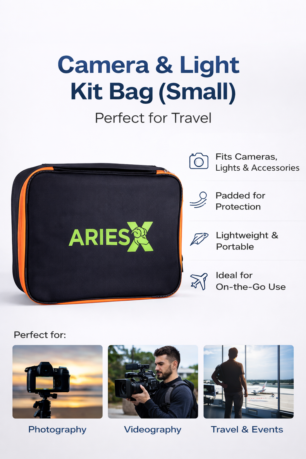 AriesX Camera & Light Kit Bag for Travel (Small)
