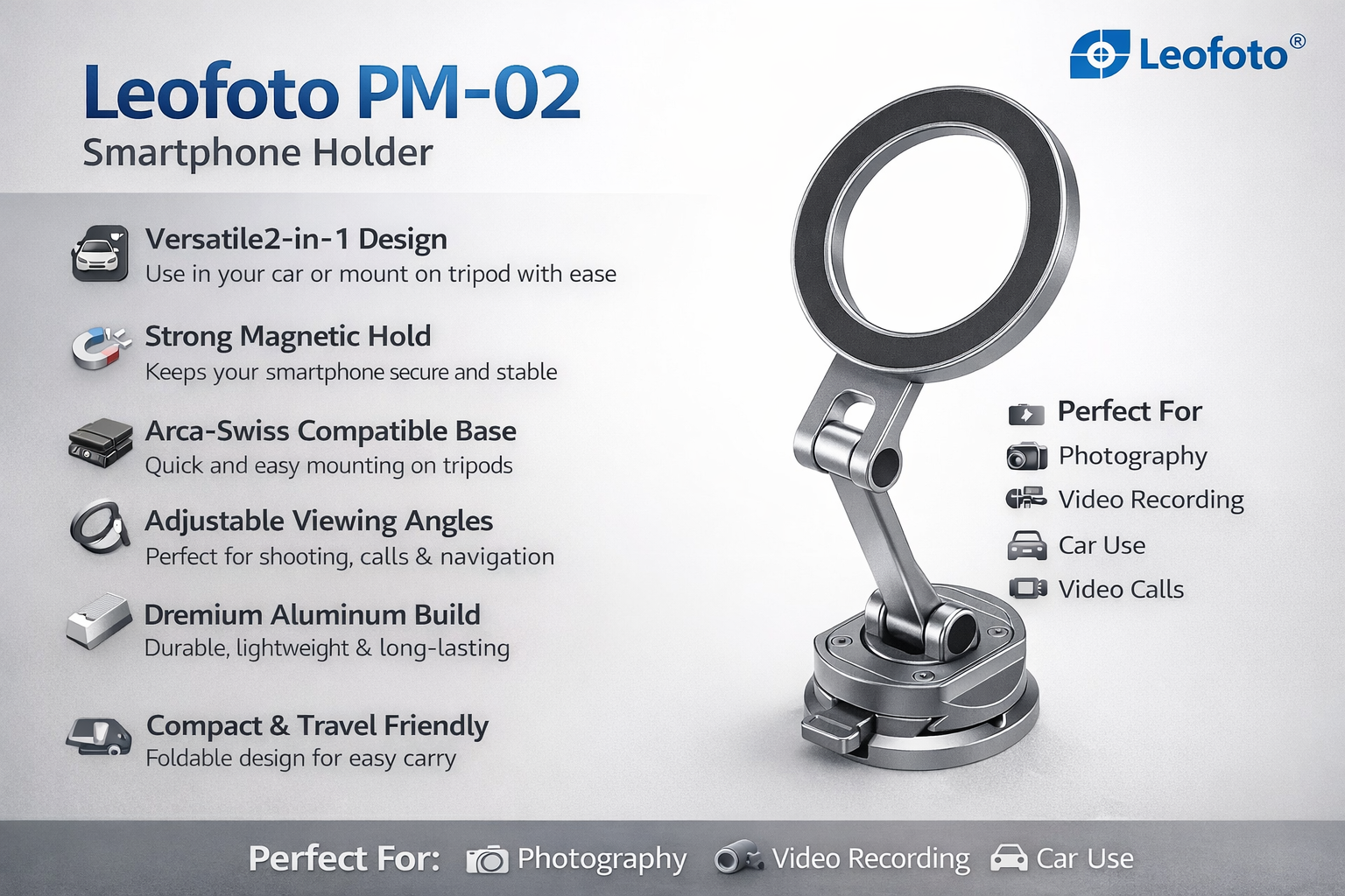 leofoto Car Phone Mount PM-02