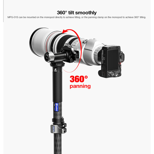 Leofoto MPG-01L Monopod Head Side Mount with Arca-Type QR Clamp and Plate
